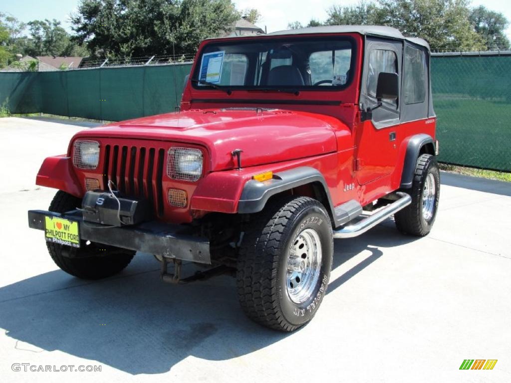 1995 Wrangler S 4x4 - Poppy Red / Gray photo #7