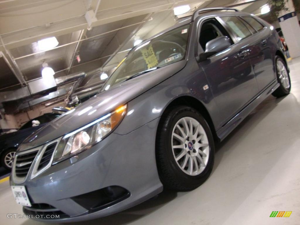 Titan Gray Metallic 2008 Saab 9-3 2.0T SportCombi Wagon Exterior Photo #36542392