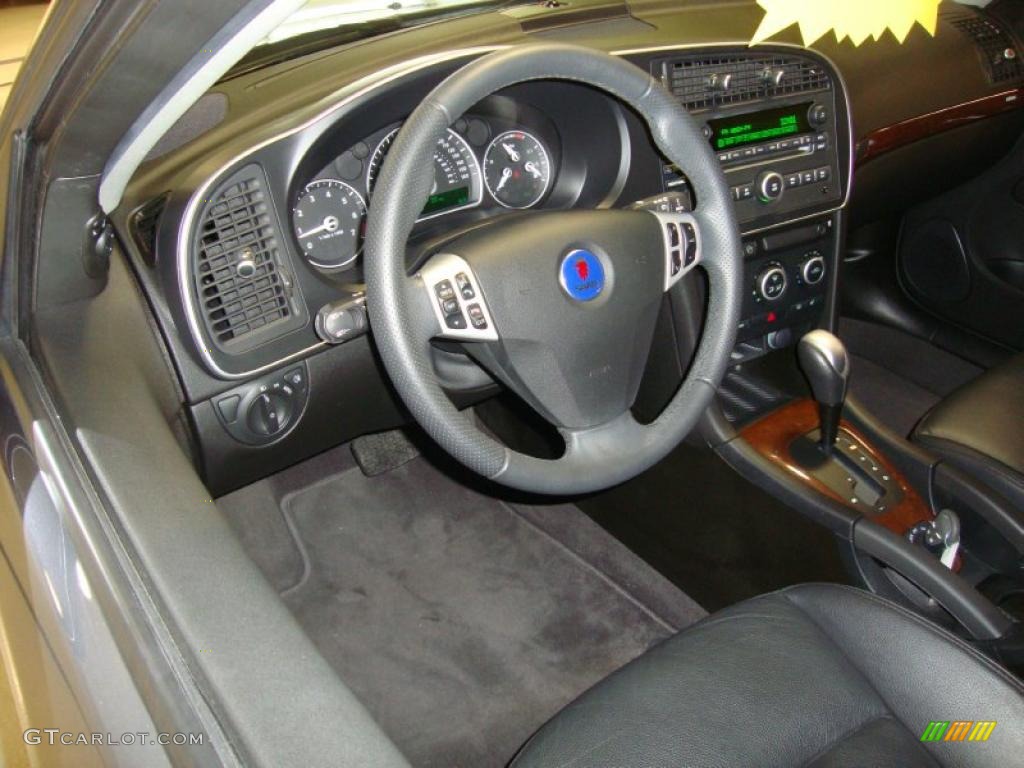 2008 Saab 9-3 2.0T SportCombi Wagon Black Steering Wheel Photo #36542508