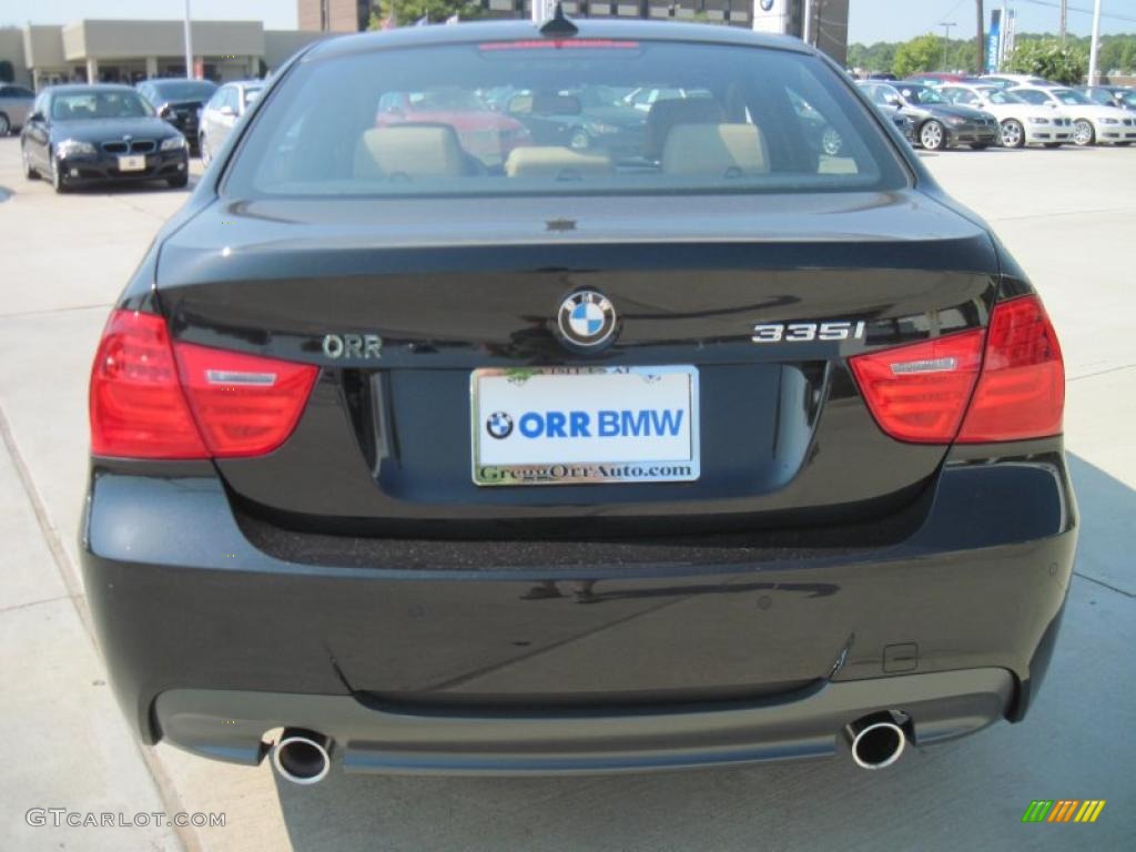 2011 3 Series 335i Sedan - Jet Black / Beige photo #6