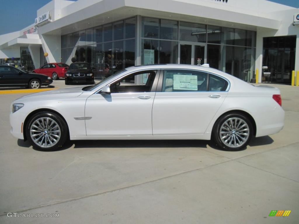2011 7 Series 740Li Sedan - Mineral White Metallic / Oyster/Black photo #3
