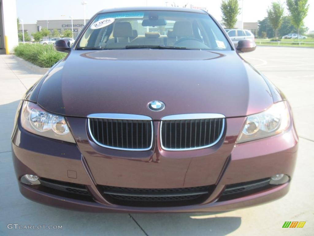 2007 3 Series 328i Sedan - Barrique Red Metallic / Beige photo #5
