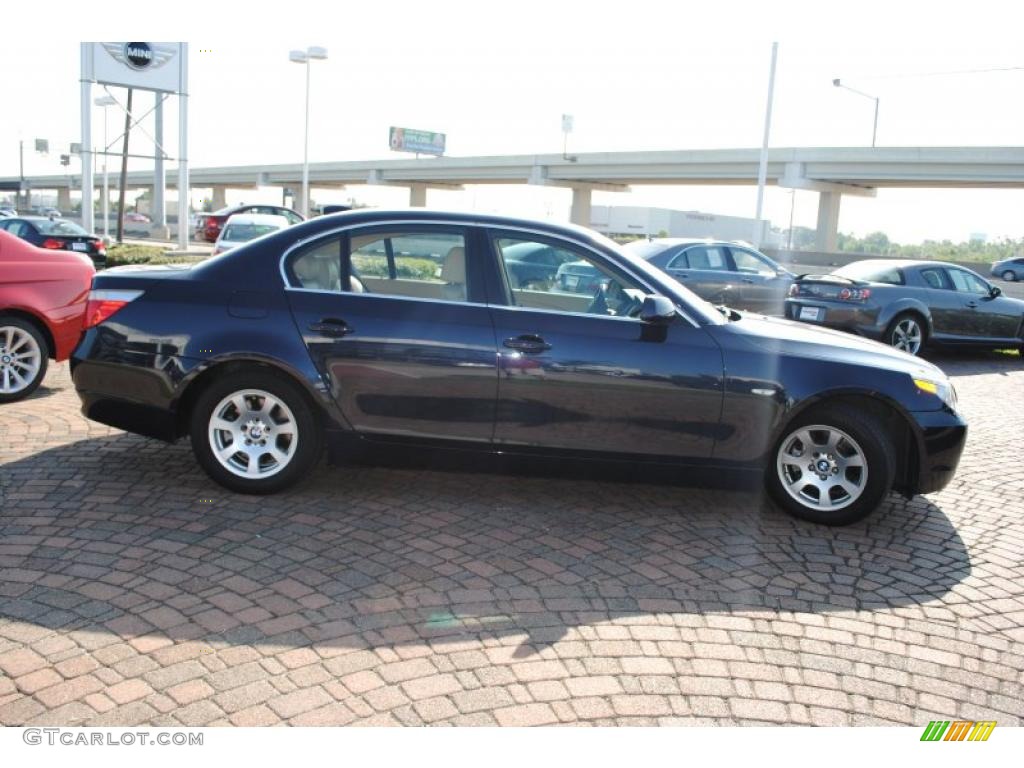 2004 5 Series 525i Sedan - Orient Blue Metallic / Beige photo #6