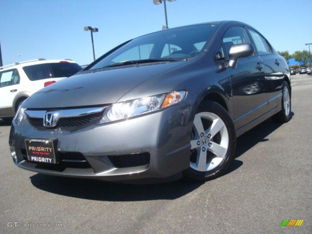 2009 Civic LX-S Sedan - Polished Metal Metallic / Black photo #1