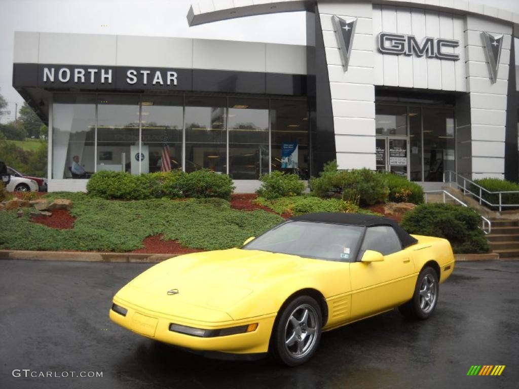 1991 Corvette Convertible - Yellow / Black photo #1
