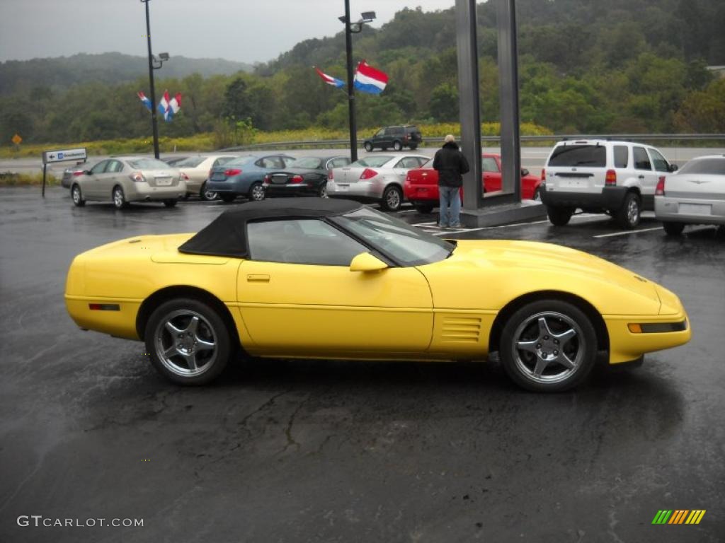 1991 Corvette Convertible - Yellow / Black photo #4