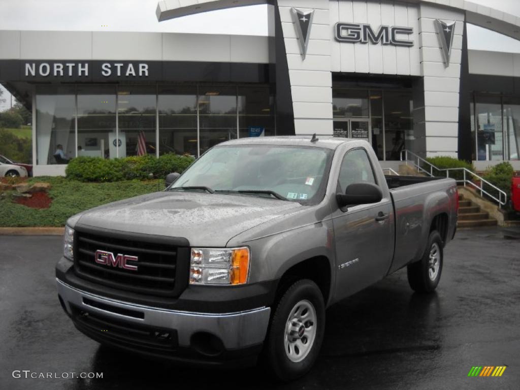 2009 Sierra 1500 Work Truck Regular Cab 4x4 - Steel Gray Metallic / Dark Titanium photo #1