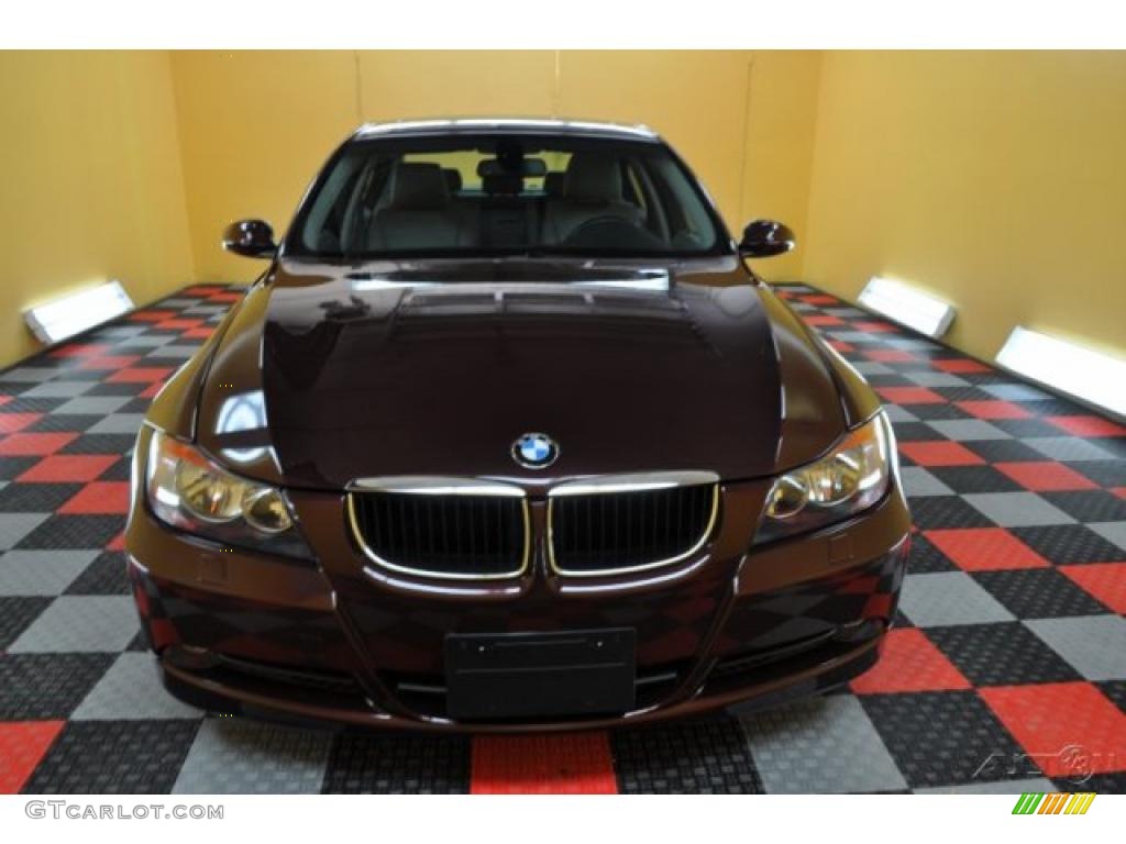 2007 3 Series 328xi Sedan - Barrique Red Metallic / Grey photo #2