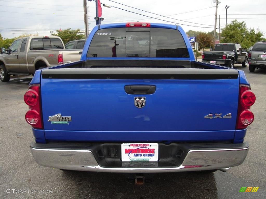 2008 Ram 1500 Big Horn Edition Quad Cab 4x4 - Electric Blue Pearl / Medium Slate Gray photo #4