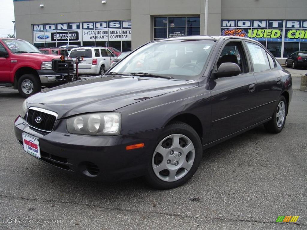 2003 Elantra GLS Sedan - Midnight Gray / Gray photo #1