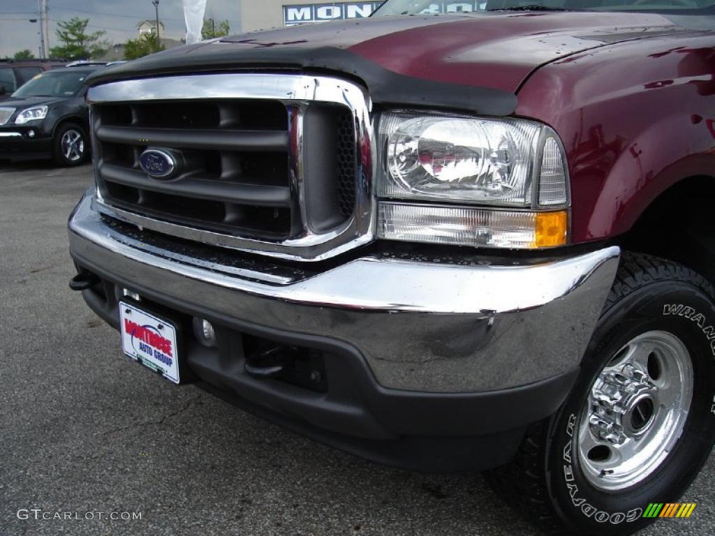 2004 F250 Super Duty Lariat Crew Cab 4x4 - Dark Toreador Red Metallic / Medium Parchment photo #9