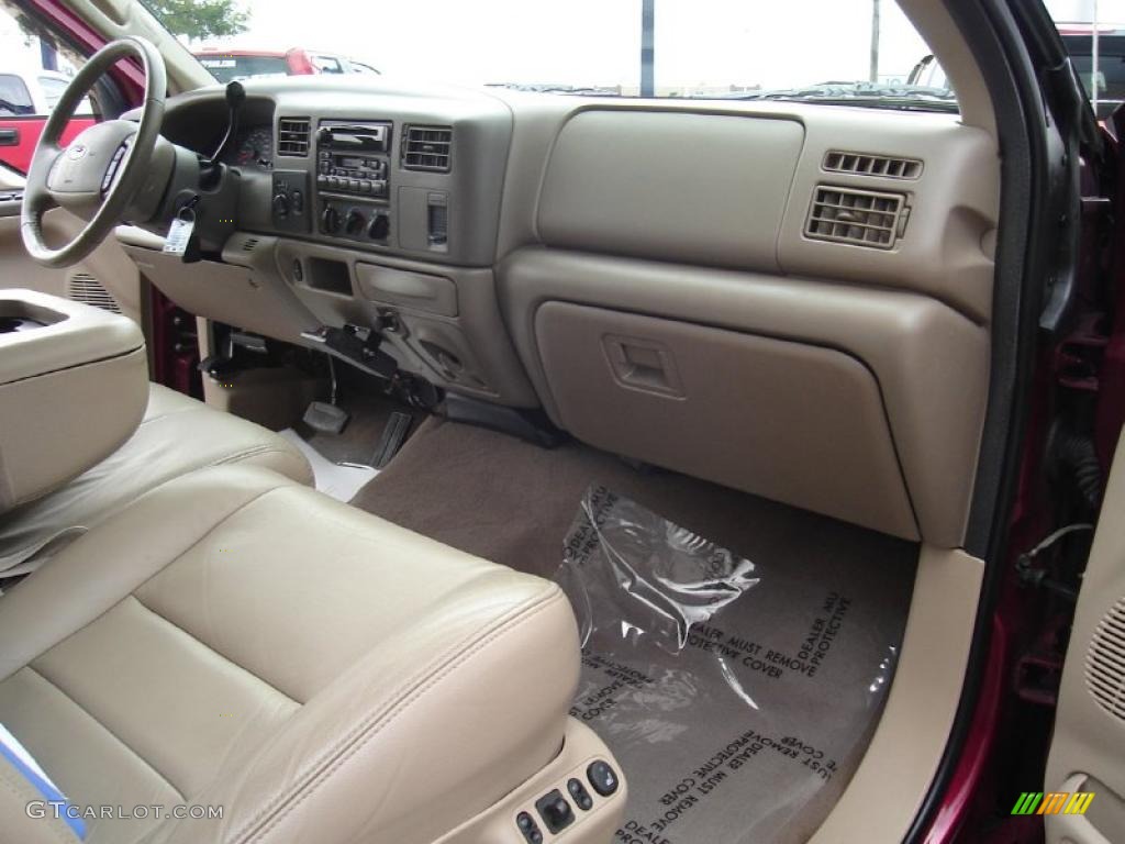 2004 F250 Super Duty Lariat Crew Cab 4x4 - Dark Toreador Red Metallic / Medium Parchment photo #20