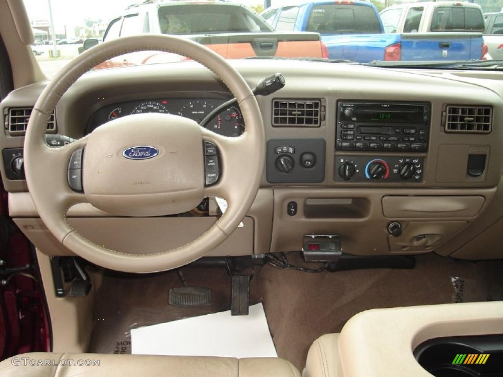 2004 F250 Super Duty Lariat Crew Cab 4x4 - Dark Toreador Red Metallic / Medium Parchment photo #26