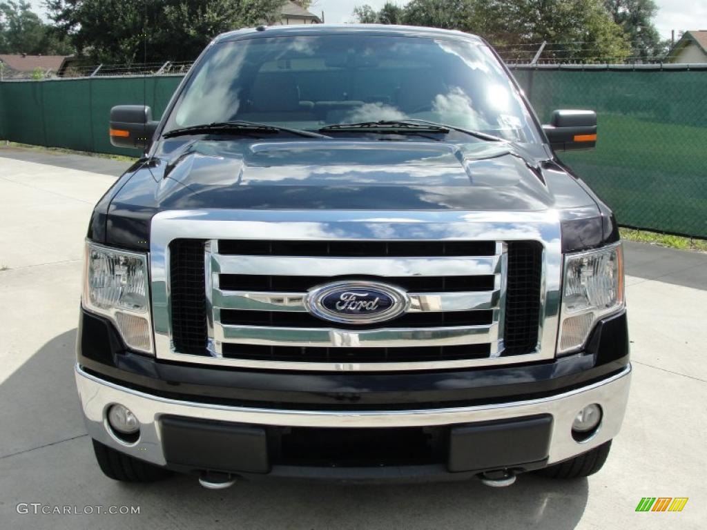 2009 F150 XLT SuperCrew 4x4 - Black / Stone/Medium Stone photo #8