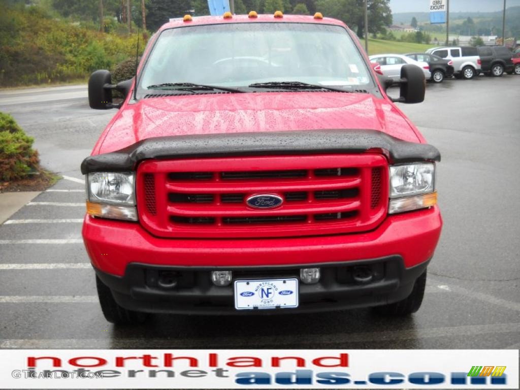 2003 F250 Super Duty XLT SuperCab 4x4 - Red Clearcoat / Medium Flint Grey photo #3