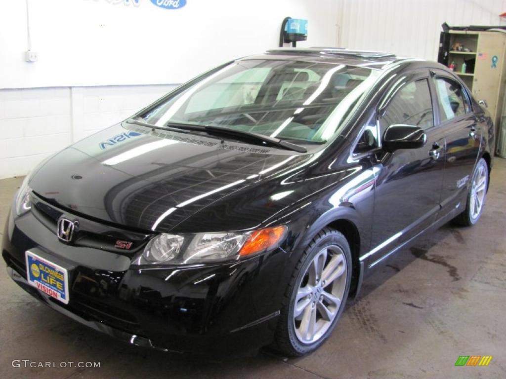 2007 Civic Si Sedan - Nighthawk Black Pearl / Black photo #1