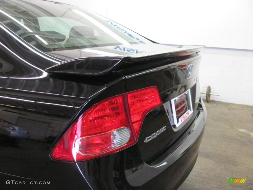 2007 Civic Si Sedan - Nighthawk Black Pearl / Black photo #14
