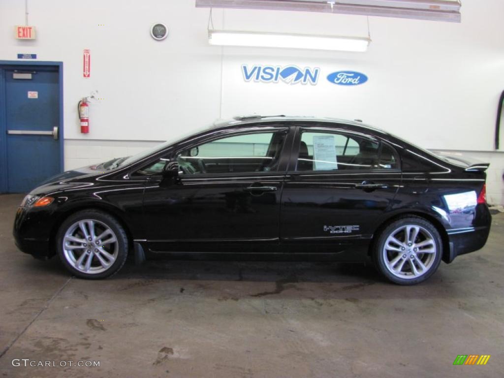 2007 Civic Si Sedan - Nighthawk Black Pearl / Black photo #15