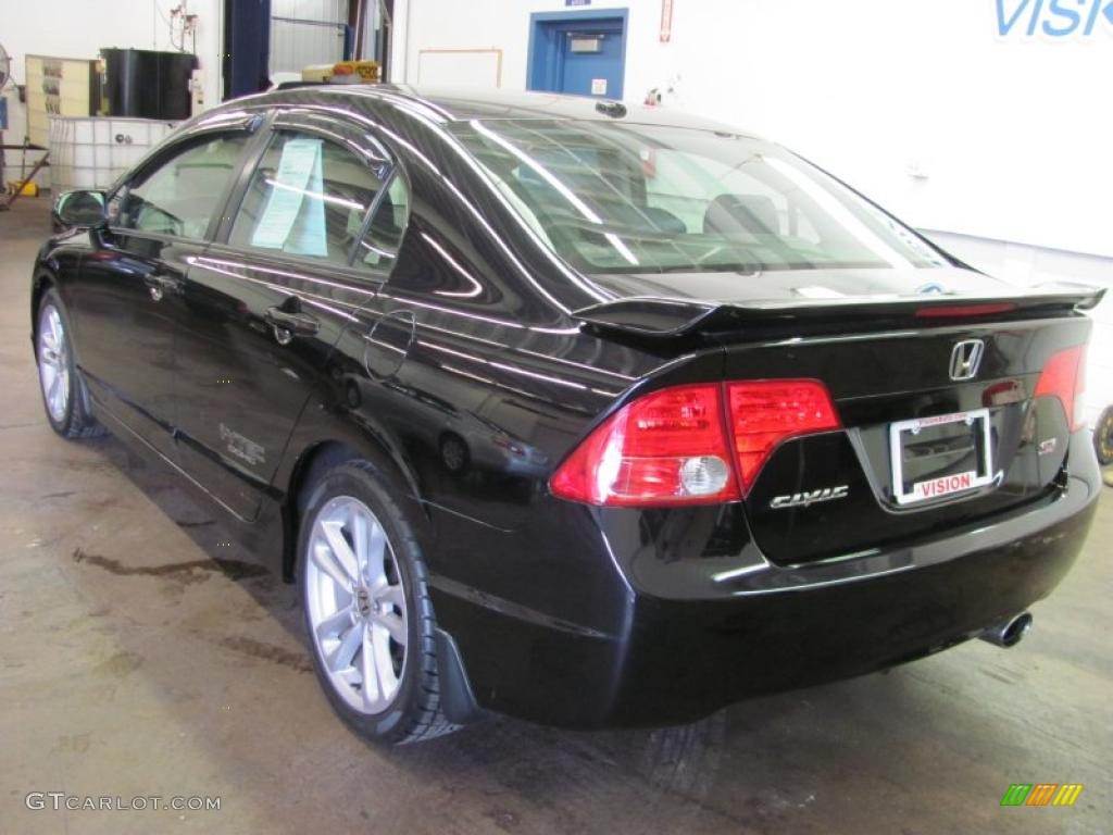 2007 Civic Si Sedan - Nighthawk Black Pearl / Black photo #16