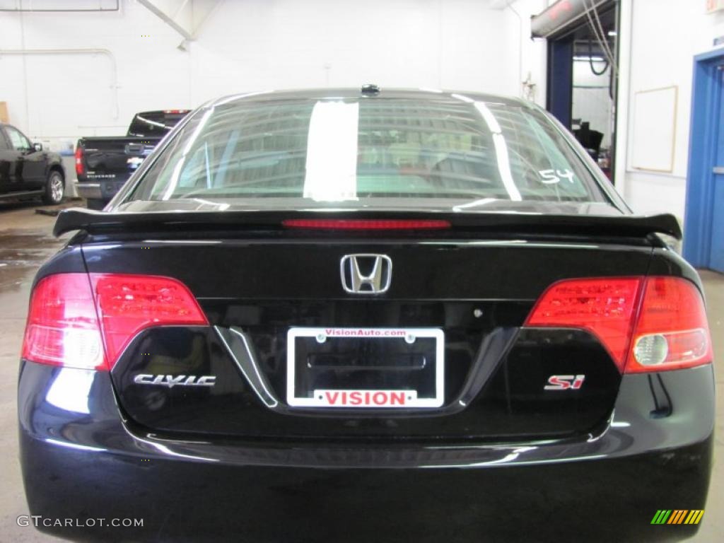 2007 Civic Si Sedan - Nighthawk Black Pearl / Black photo #17