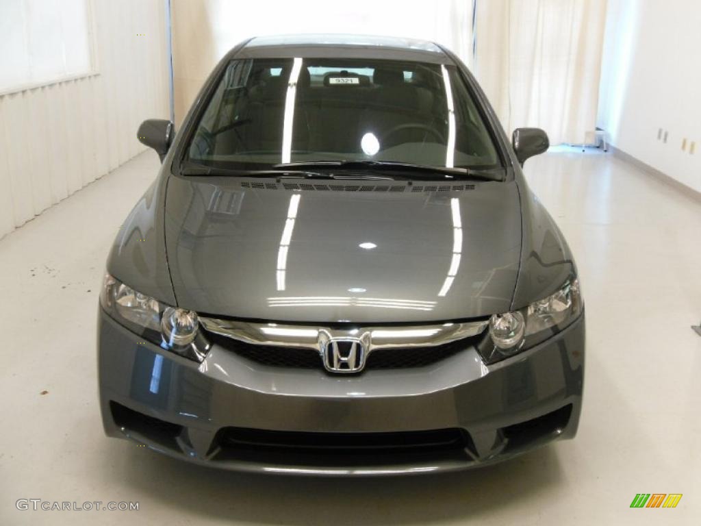 2011 Civic LX Sedan - Polished Metal Metallic / Gray photo #6