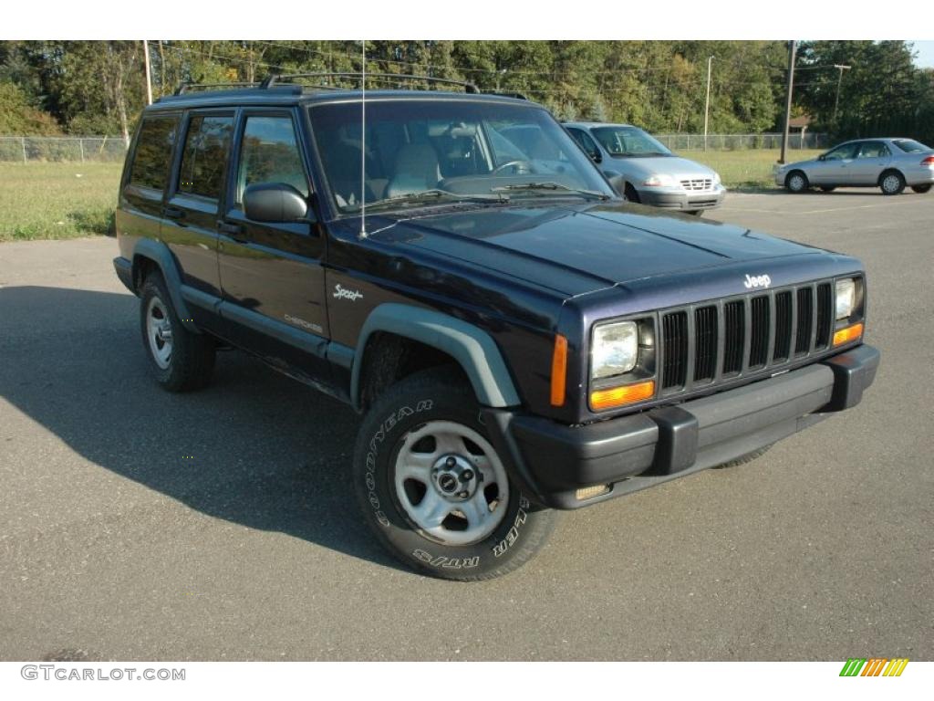 1998 Cherokee Sport 4x4 - Deep Amethyst Pearl / Mist Gray photo #3
