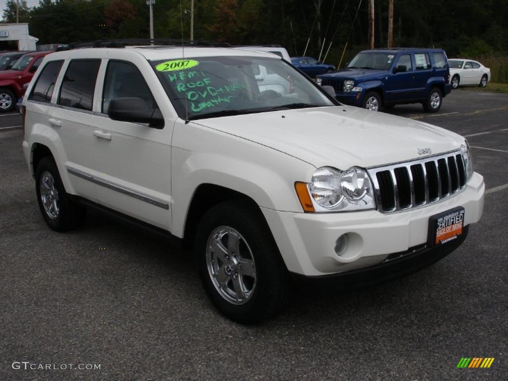2007 Grand Cherokee Limited 4x4 - Stone White / Medium Slate Gray photo #3