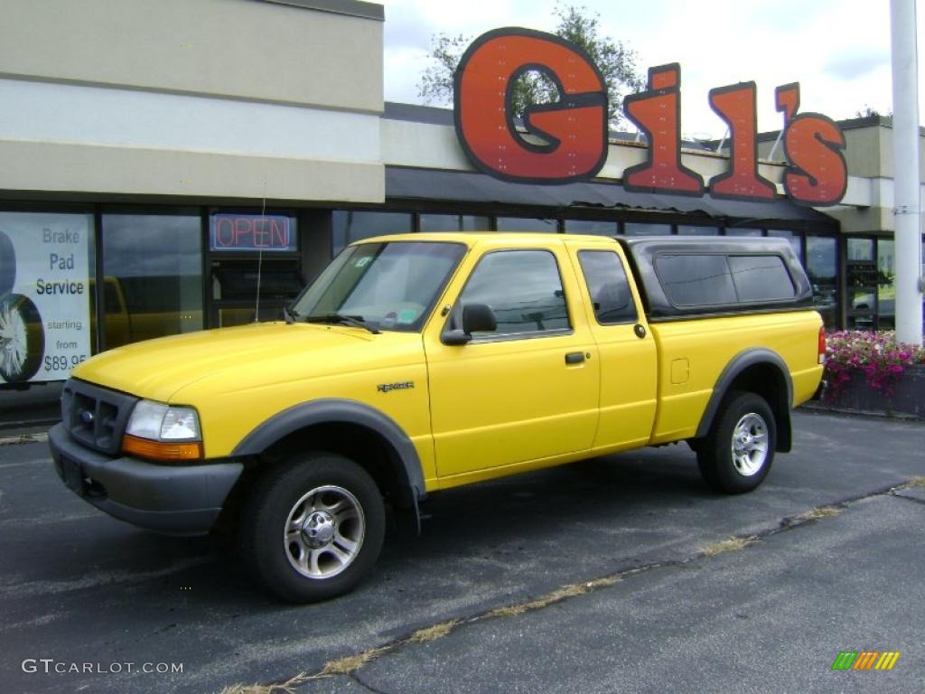 2000 Ranger XL SuperCab 4x4 - Chrome Yellow / Medium Prairie Tan photo #1