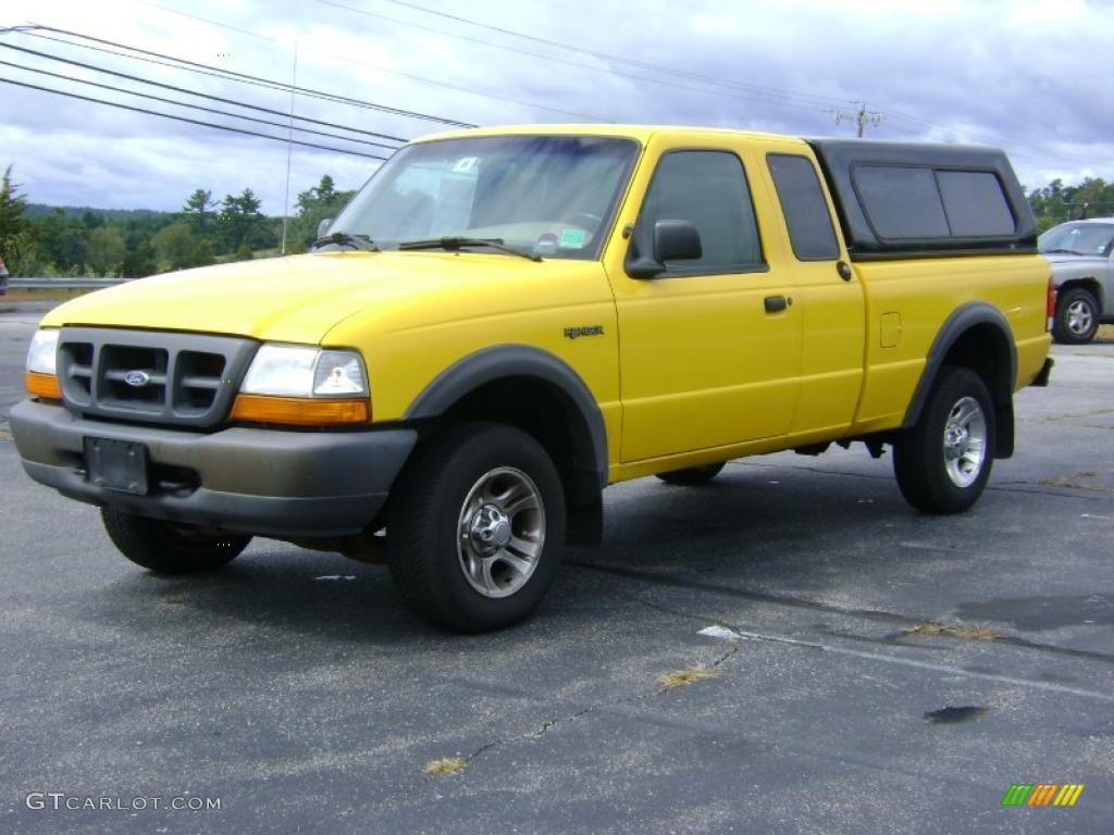 2000 Ranger XL SuperCab 4x4 - Chrome Yellow / Medium Prairie Tan photo #3