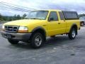 2000 Chrome Yellow Ford Ranger XL SuperCab 4x4  photo #3