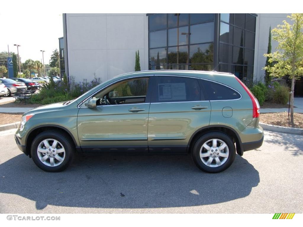 2009 CR-V EX-L - Green Tea Metallic / Ivory photo #2