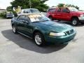 2000 Amazon Green Metallic Ford Mustang V6 Convertible  photo #1