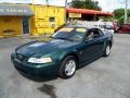 2000 Amazon Green Metallic Ford Mustang V6 Convertible  photo #3