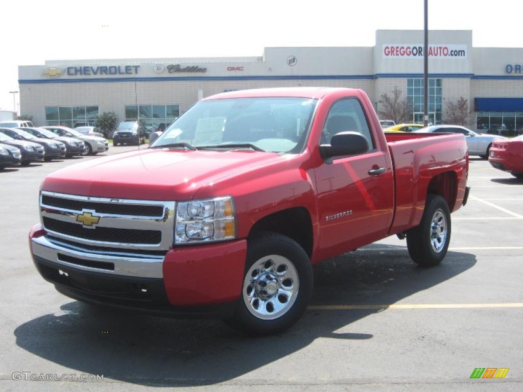 2010 Silverado 1500 LS Regular Cab - Victory Red / Dark Titanium photo #1