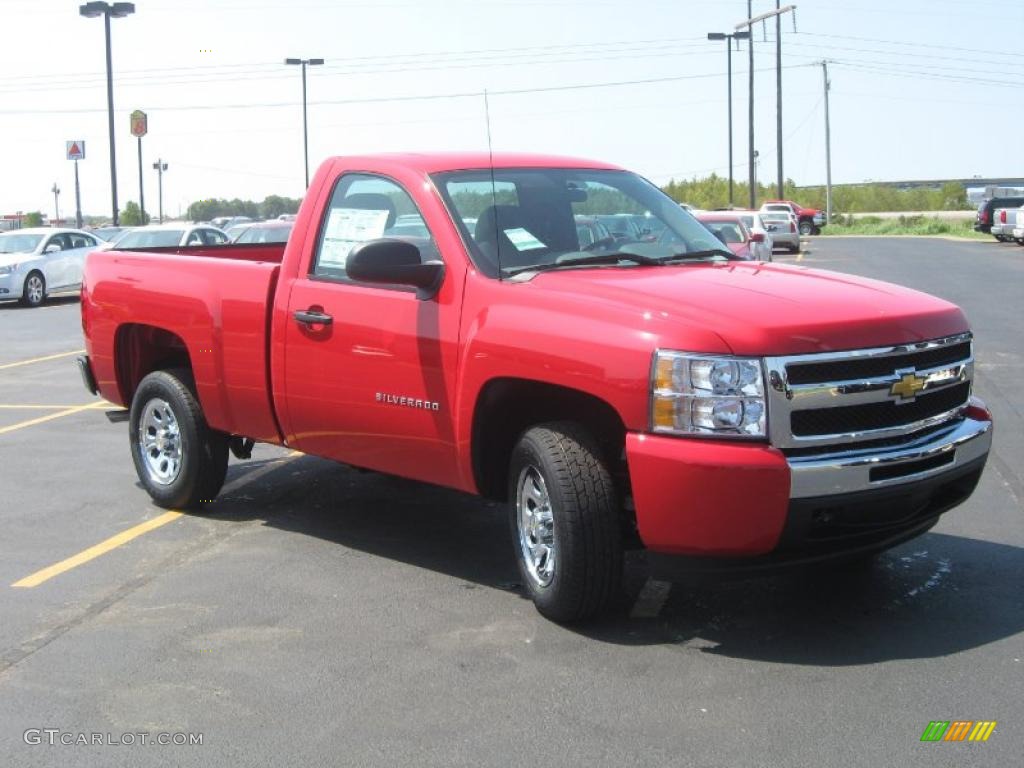 2010 Silverado 1500 LS Regular Cab - Victory Red / Dark Titanium photo #3