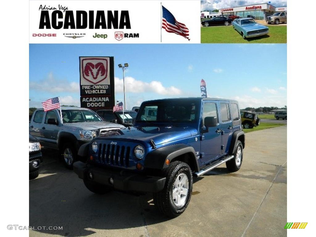 2009 Wrangler Unlimited X 4x4 - Deep Water Blue Pearl / Dark Slate Gray/Medium Slate Gray photo #1