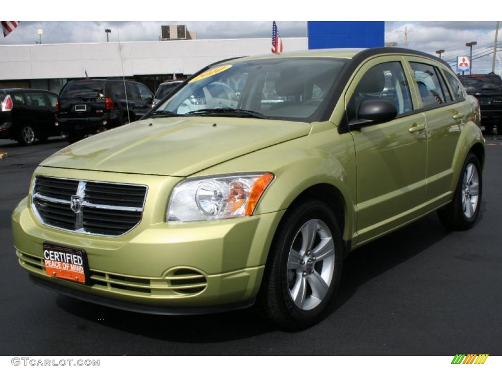 2010 Caliber SXT - Optic Green Metallic / Dark Slate Gray photo #1