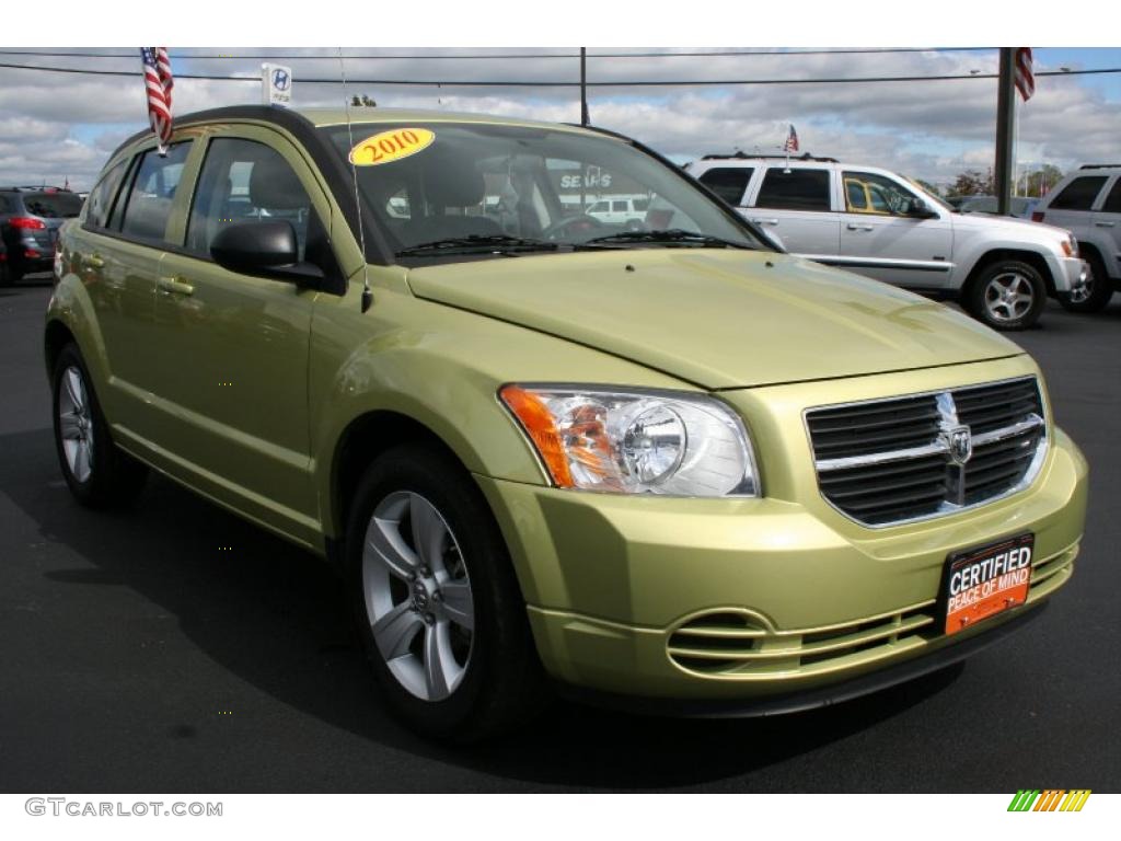 2010 Caliber SXT - Optic Green Metallic / Dark Slate Gray photo #10