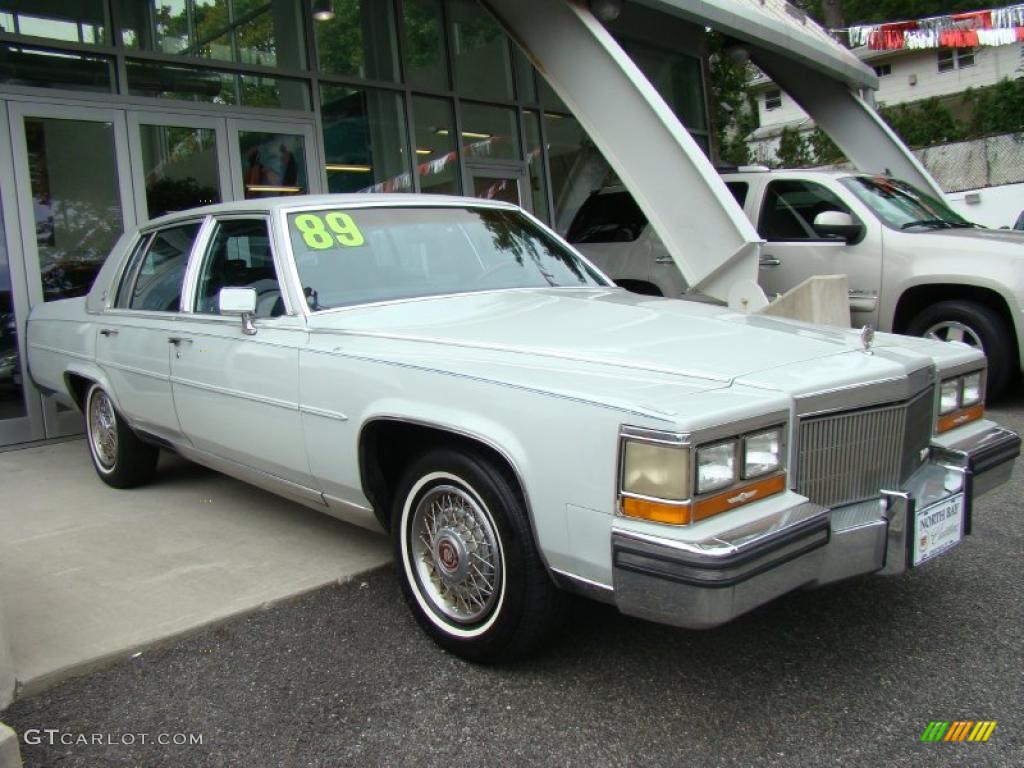 1989 Cotillion White Cadillac Brougham Sedan 36622021 Photo