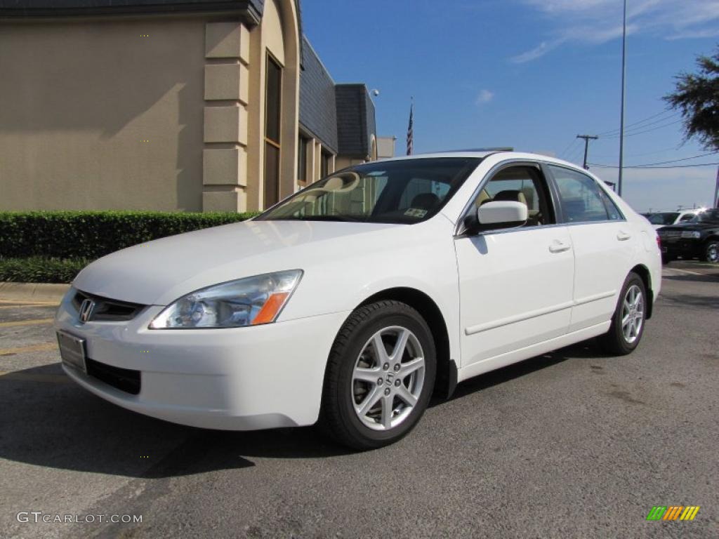 2003 Accord EX V6 Sedan - Taffeta White / Ivory photo #3