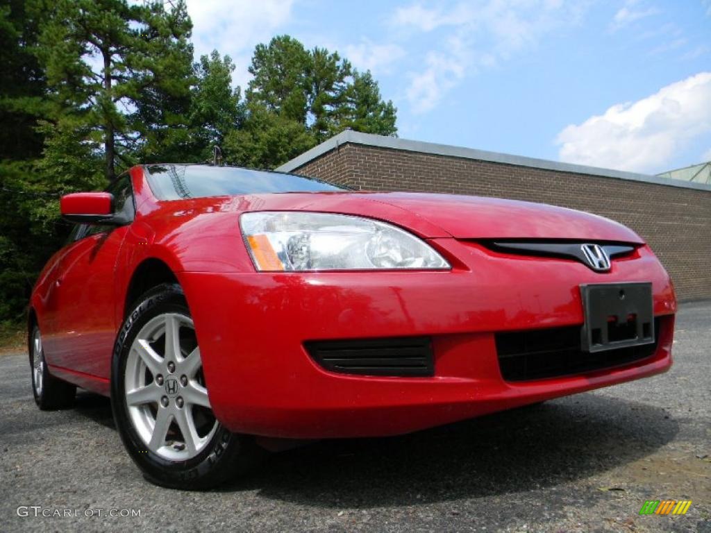2003 Accord EX V6 Coupe - San Marino Red / Ivory photo #2
