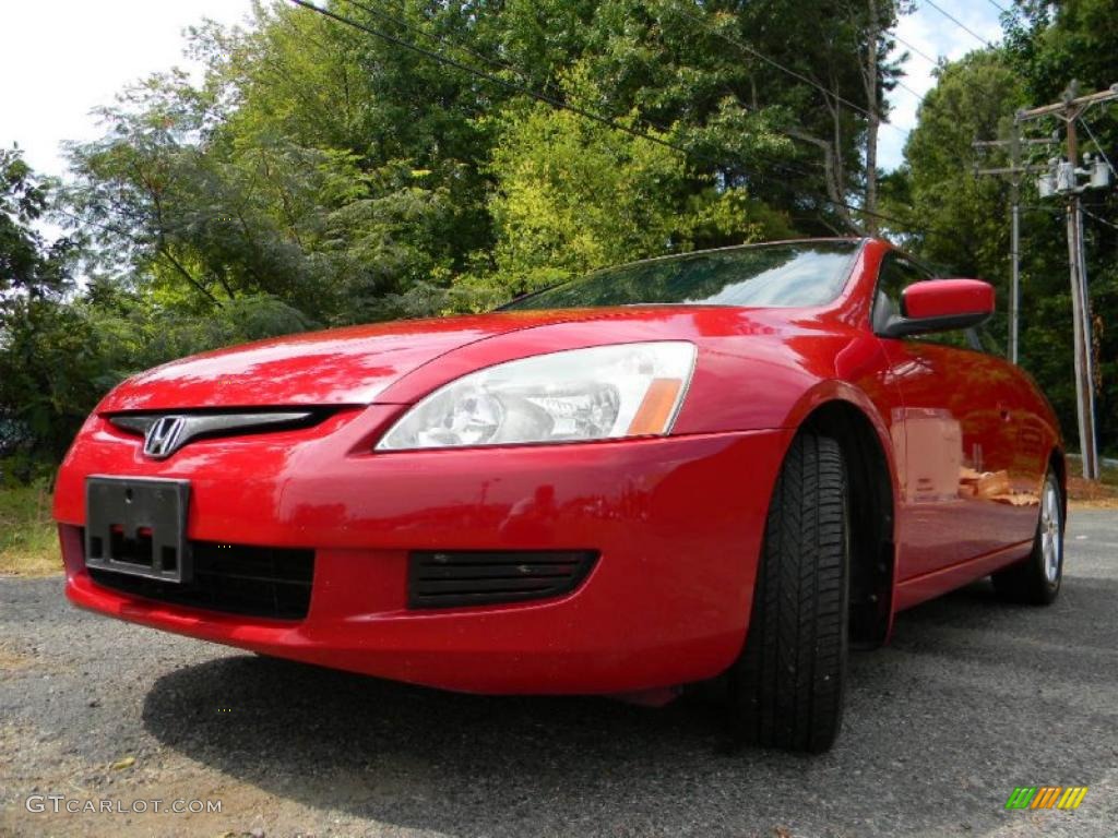 2003 Accord EX V6 Coupe - San Marino Red / Ivory photo #4