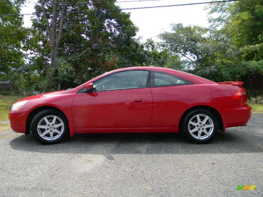 2003 Accord EX V6 Coupe - San Marino Red / Ivory photo #5