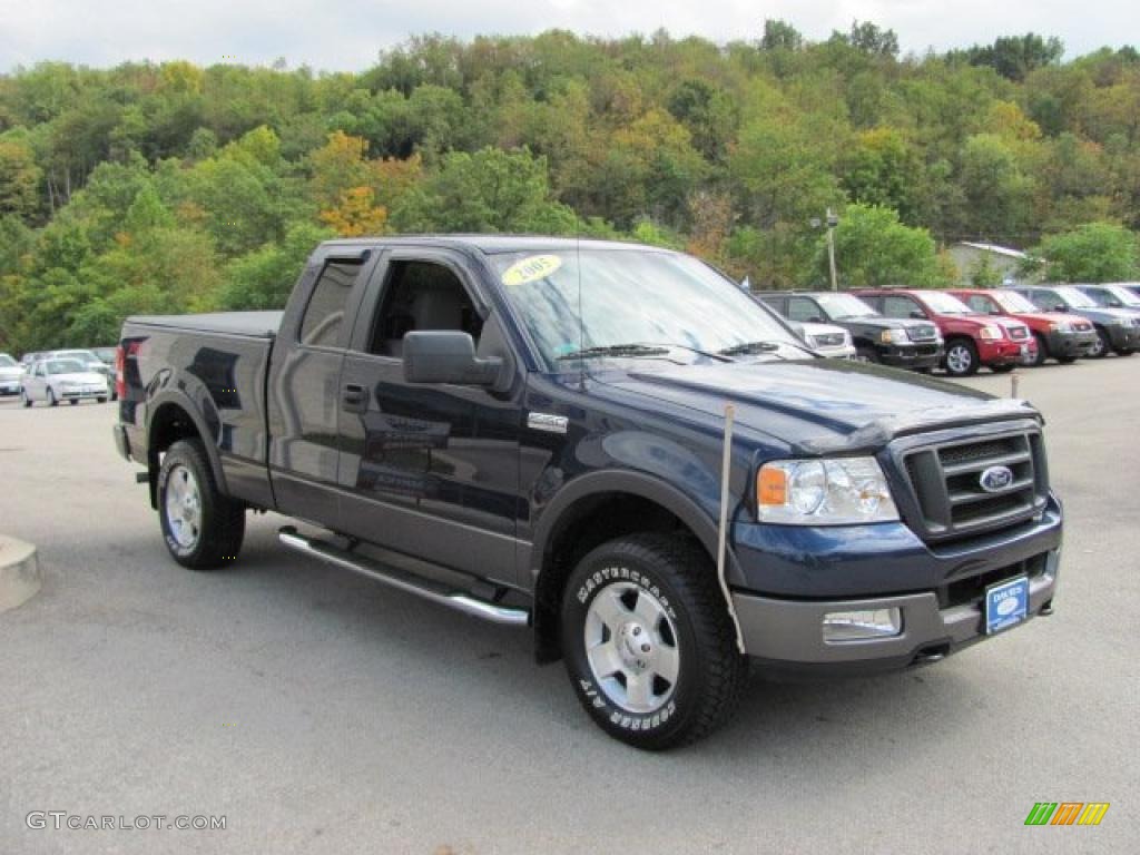 2005 F150 FX4 SuperCab 4x4 - True Blue Metallic / Medium Flint Grey photo #4