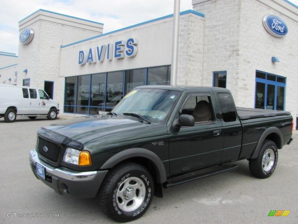 2002 Ranger XLT SuperCab 4x4 - Dark Highland Green Metallic / Medium Prairie Tan photo #1