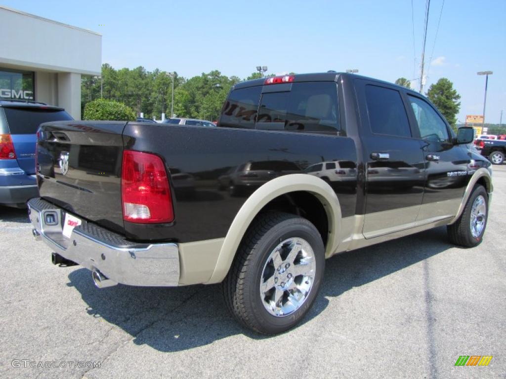 2011 Ram 1500 Laramie Crew Cab - Rugged Brown Pearl / Light Pebble Beige/Bark Brown photo #7