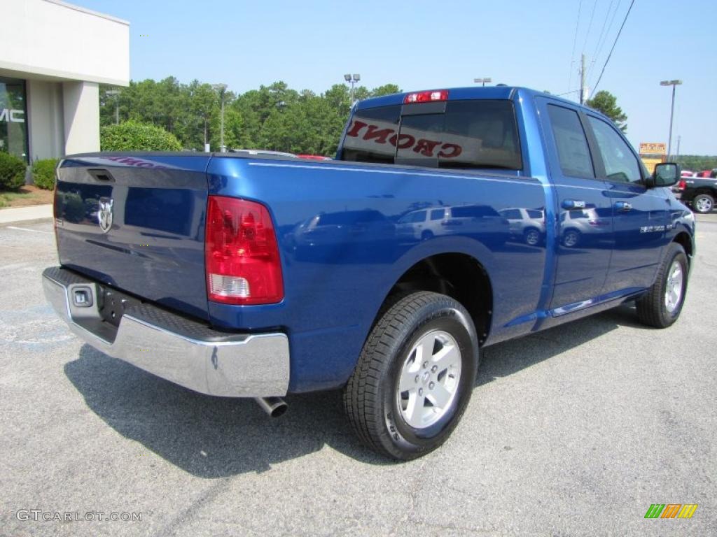 2011 Ram 1500 SLT Quad Cab - Deep Water Blue Pearl / Light Pebble Beige/Bark Brown photo #7