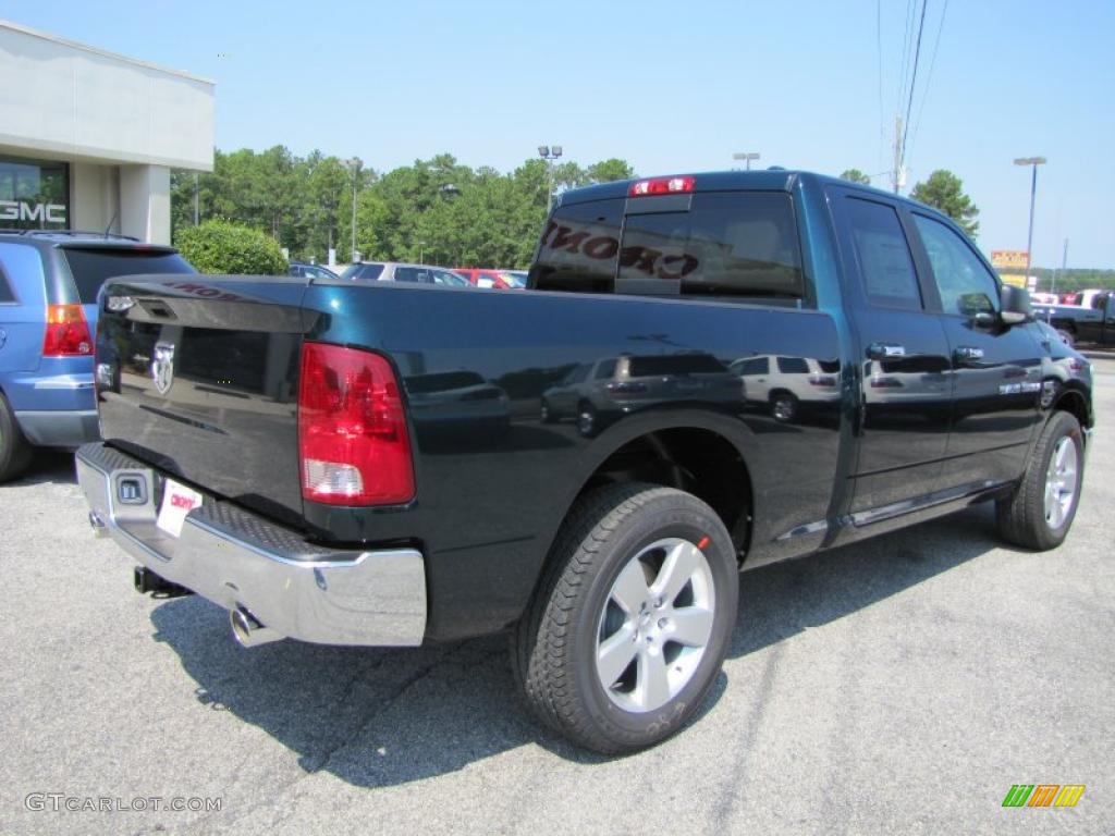 2011 Ram 1500 Big Horn Quad Cab 4x4 - Hunter Green Pearl / Light Pebble Beige/Bark Brown photo #7