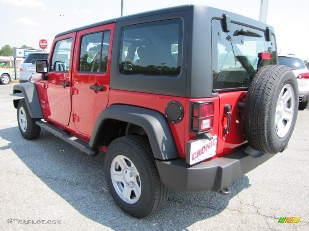 2011 Wrangler Unlimited Sport 4x4 - Flame Red / Black photo #5