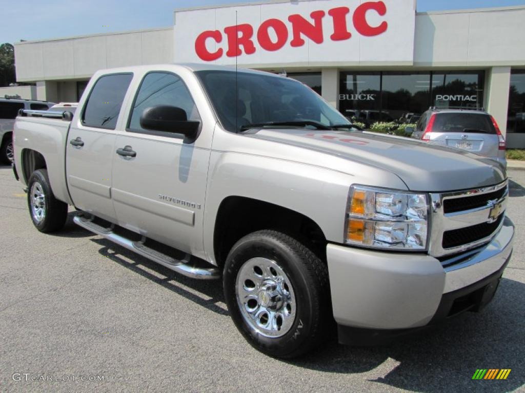 2008 Silverado 1500 LS Crew Cab - Silver Birch Metallic / Dark Titanium photo #1